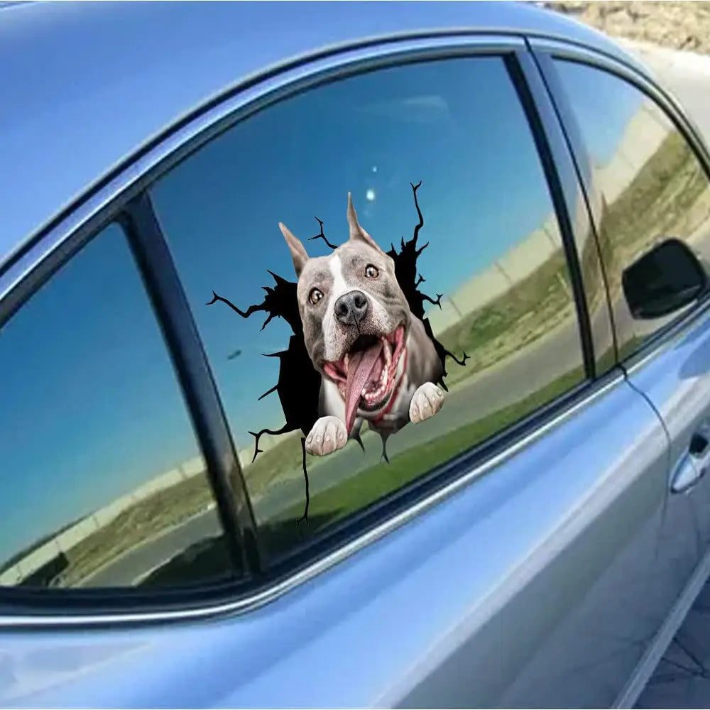 Pitbull Crack Car Dog Window Decal
